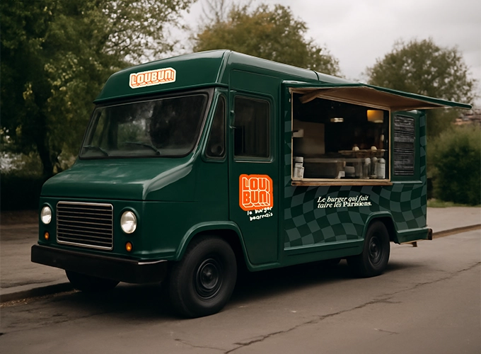 Maquette de food truck pour la marque Lou Bun.